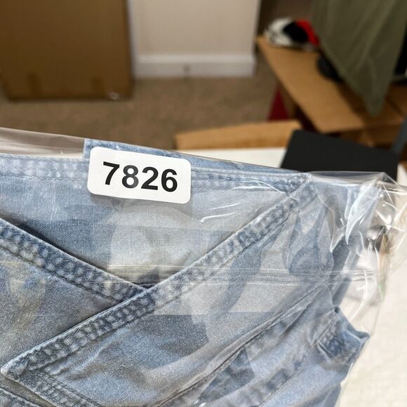 Red Head Shirt Mens L Button-Up Camp Field Outdoor Hike Chore Cottage Denim - Picture 12 of 13